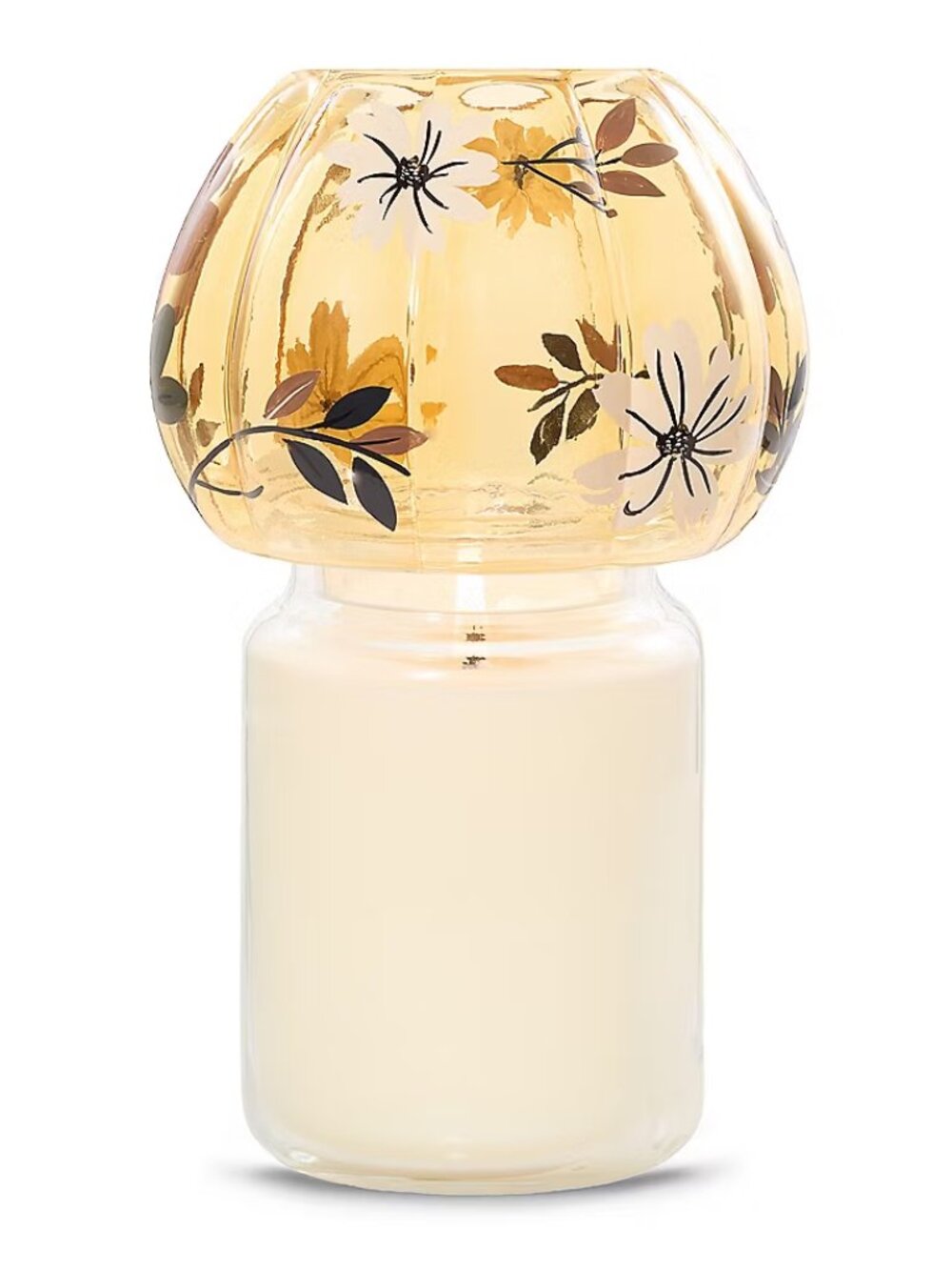 Yankee Candle Flower Pumpkin Glass Jar Candle Shade Jar Topper Candle Globe NEW